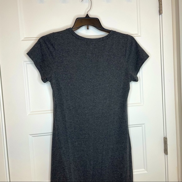 Sexy Side Split Charcoal Grey Tunic Dress- Size Large - Picture 7 of 9